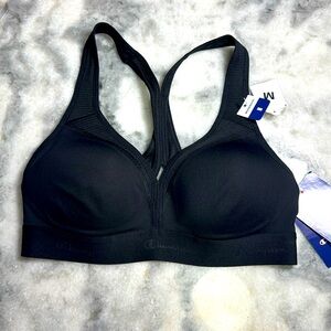 Champion Sports Bra, Curvy Bra, Moderate Support Bra Low Cut black Medium